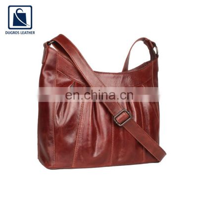 Superior Quality Best Selling Modern Design Fashion Style Anthracite Fitting Cotton Lining Genuine Leather Women Sling Bag