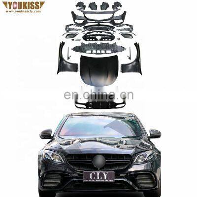 Genuine Body Kits For Mercedes 2017-2019 E Class W213 Upgrade E63S Amg 1:1 Wide Body Grille Fender Hood Rear Diffuser With Tips