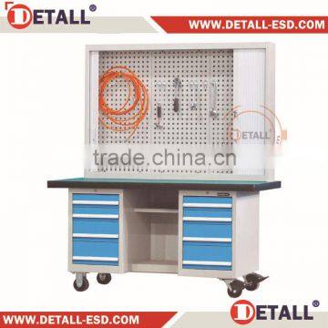 (DETALL) Tool Rolling workbench for with drawers and sliding door cabinet for technician