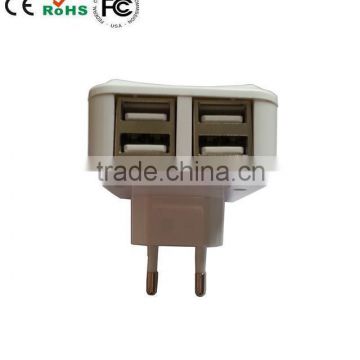 CE usb travel charger 5v,3.1a with 4 sockets