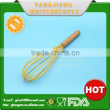 Classical 12 Inches Wooden Handle Silicone Eggbeater