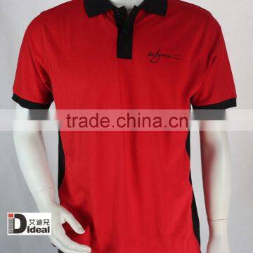 Men's short sleeve 100% cotton black red honeycomb Polo shirt bulk polo shirt