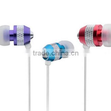 cheap wired colorful deep bass metal earphone for mobile phone