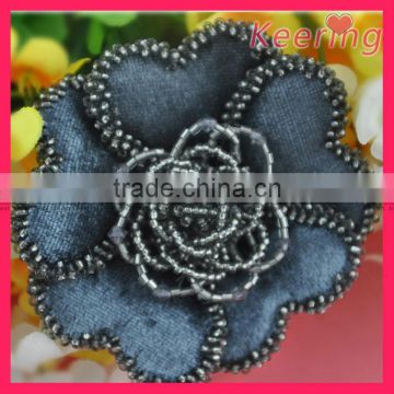 Wholesale sew on beaded flower patch for clothes WPH-1695