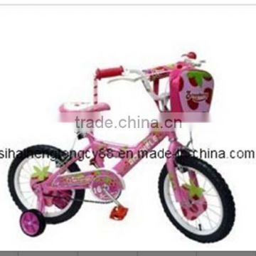 16" steel pink children bicycle for girls