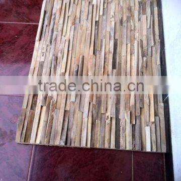 Reclaimed teak wall mosaic