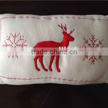 reindeer embroidery plush stuffed Christmas holiday cushion product
