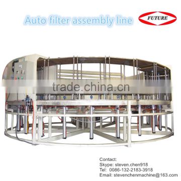 Automotive filter forming heating rotary machine