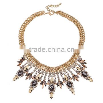 2014 New Fashion Chain Choker Shourouk Vintage Rhinestone Alloy Ethnic Bib Statement Necklaces & Pendants Women Jewelry
