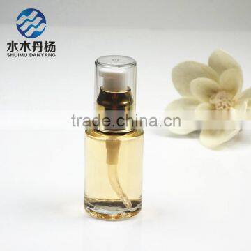 30ml high quality luxury cosmetic lotion glass bottles with pump sprayer