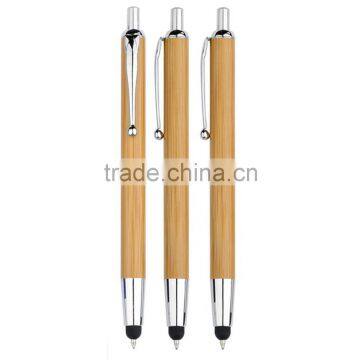 2 in1 Eco-friendly body touch screen stylus pen and ball point pen with metal clip