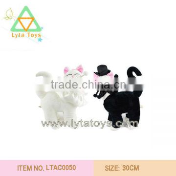 Customize Plush Toys Animal Products White And Black Cat Lover