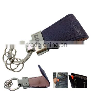 Genuine leather magnetic purse key holder with logo