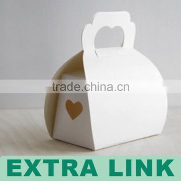 Customized paper craft hand made wedding cake box with handle