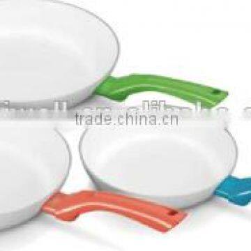 aluminum white ceramic fry pan