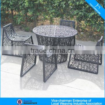 New design leisure rattan table and chair special weaving dinning table chair