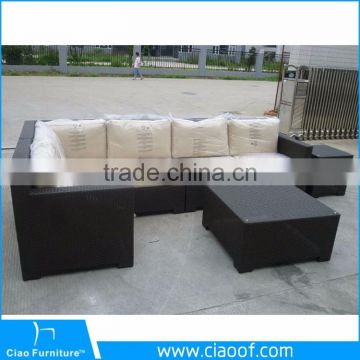 Outdoor sofa wicker sectional furniture couch 7pcs couch with cushion