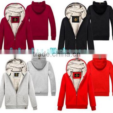 New China wholesale high quality plain custom women zipper hoody