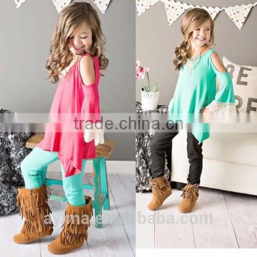 wholesale children clothing usa crochet long sleeve open shoulder design children clothing 2016