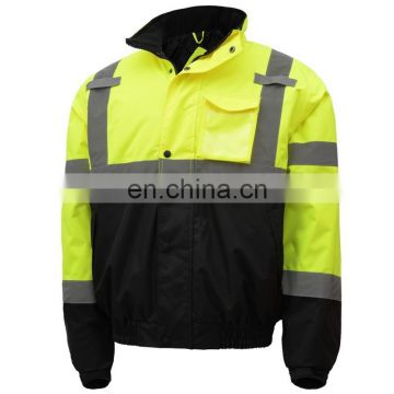 high visibility Reflective winter jacket for railway workers