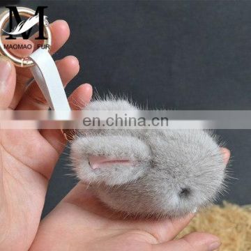 High Quality Keychain Real Mink Fur Lovely Rabbit Cute Keychain