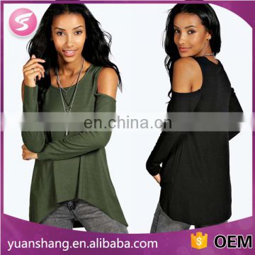 thailand wholesale clothing off shoulder long sleeve t shirt for women