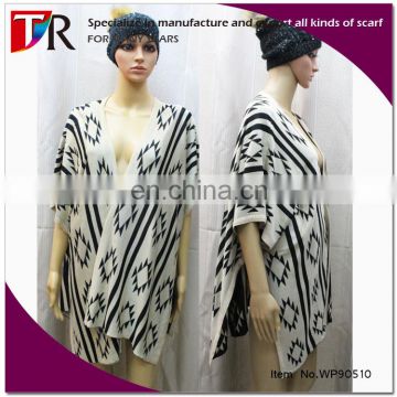 Dual-use Scarf And Shawls Women Winter Graphics Patterns Cashmere Poncho Cape Coat
