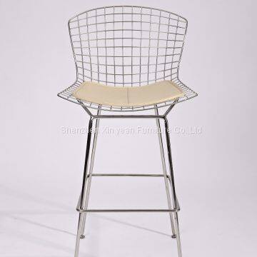 Harry bertoia bar stool with low costs in stainless steel frame