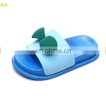 Factory direct supply new design soft and durable PVC antiskid solid color 3D print kids slide slippers with cheap price