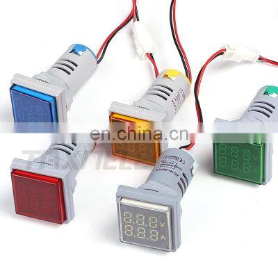 22mm AC60-500V 100A LED Dual Display Voltage Current Meter Gauge Volt Indicator Signal Lamp Voltmeter Ammeter Lights Tester
