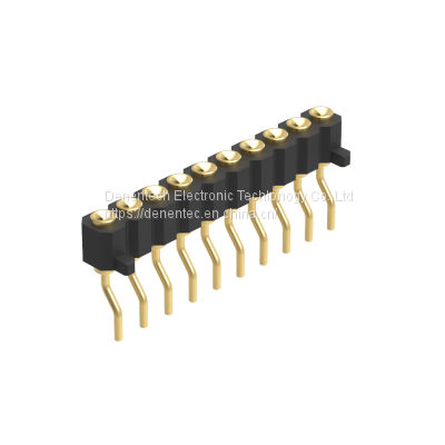 Dnenlink 2.0mm pitch Single Row H2.5mm Right Angle Concave Type SMT with Location Female Pogo Pin Connector