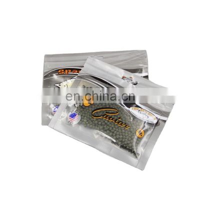 Factory customized print fishing worm bait fishing bait packing fishing lure pack three side seal zipper bags