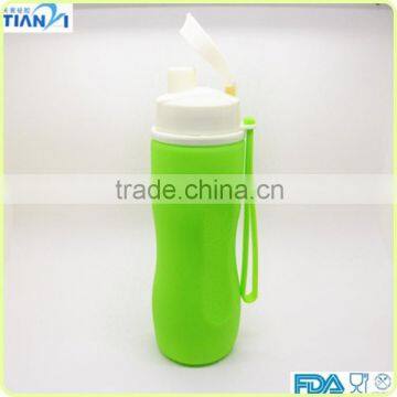 Food Grade Foldable Drinkware Collapsiable Silicone Sports Water Bottle
