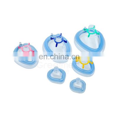 CE ISO approved silicone anesthesia face mask air cushion pediatric adult medical pvc breathing disposable anesthesia mask
