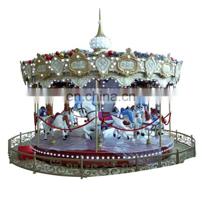 Children fairground outdoor vintage rides indoor christmas carousel horse for mall on sale