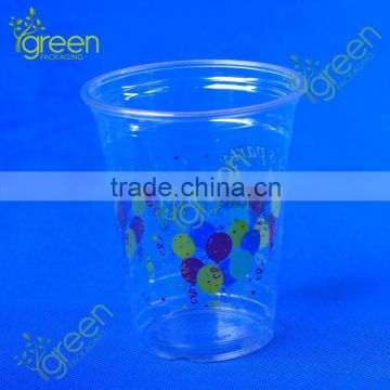 12oz PET plastic cup for juice with dome lid and straw