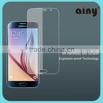2015 new crystal tempered glass screen protector,0.2mm 9h thickness screen protector for S6,for galaxy s6,mobile phone accessory