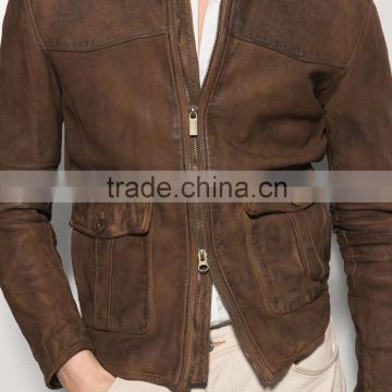 Leather comando style jacket