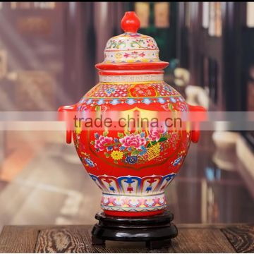 Chinese handpainted retro antique porcelain jar for home decoration