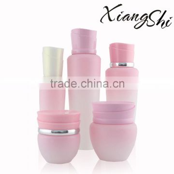 peach shaped cream and lotion glass cosmetic bottles set