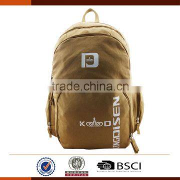 Custom Brown School Backpack With Laptop Compartment