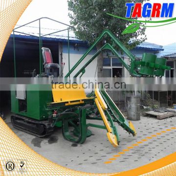 Low damage for sugarcane stem crawler type mini sugarcane harvester/sugarcane cutting machine with top chopper for sale