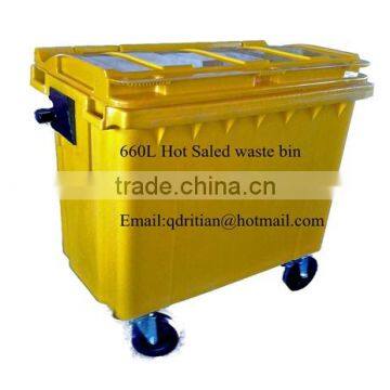 4 wheels outdoor HDPE waste container/garbage container