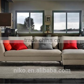 Bulanic Corner Sofa high quality cotton and linen fabric solid wood legs feather sofa