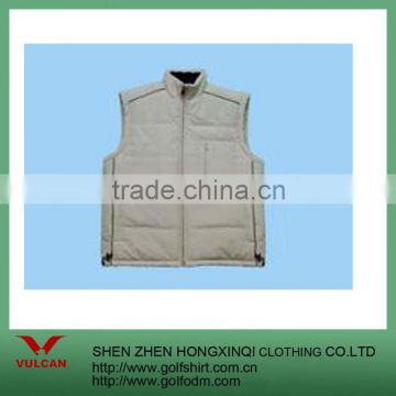 newest silvery warm vest with full zipper straight collar