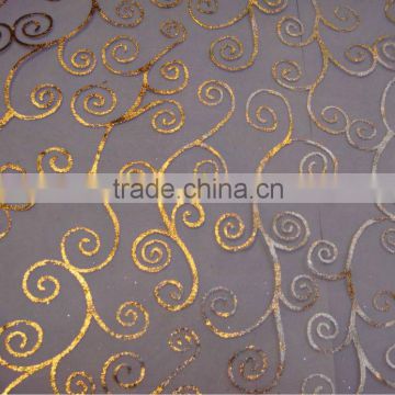Gold printing organza fabric/printed organza fabric