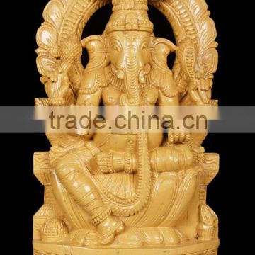 Ganesh Wooden Sculpture