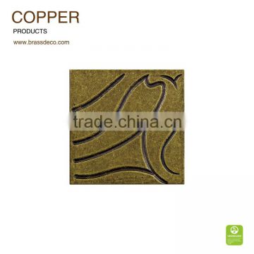 100*100mm solid brass material BT1010-24 decorative brass floor tile
