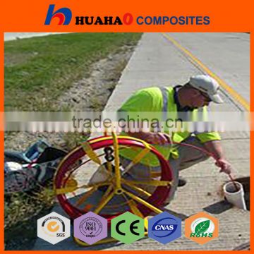 Duct rodder for pulling cable,Hot Selling duct rodder for sale Fiber cable pulling tools/Fiberglass duct rodder with wheels