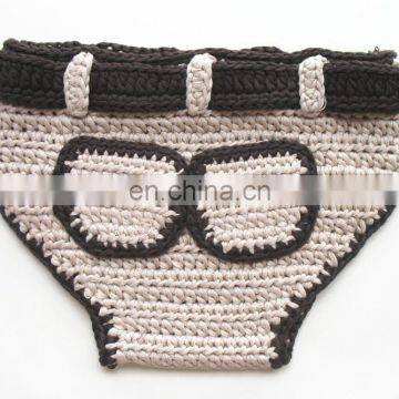 Knitted Baby Boys Diaper Cover Tan/ Brown Color, Newborn Baby Boys Crochet Shorts Bloomers